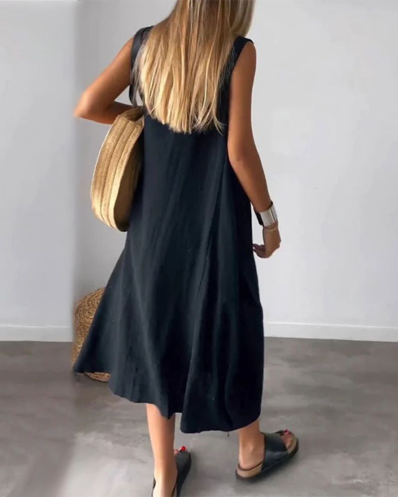 BLOME - Abito midi boho senza maniche