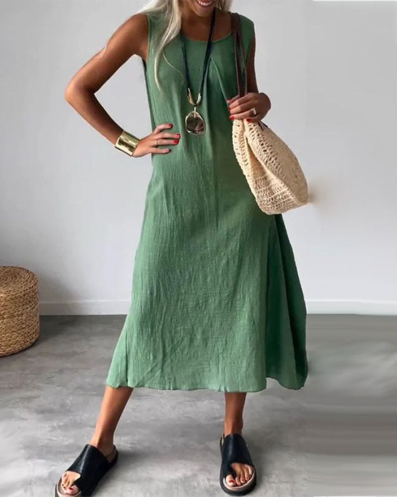 BLOME - Abito midi boho senza maniche