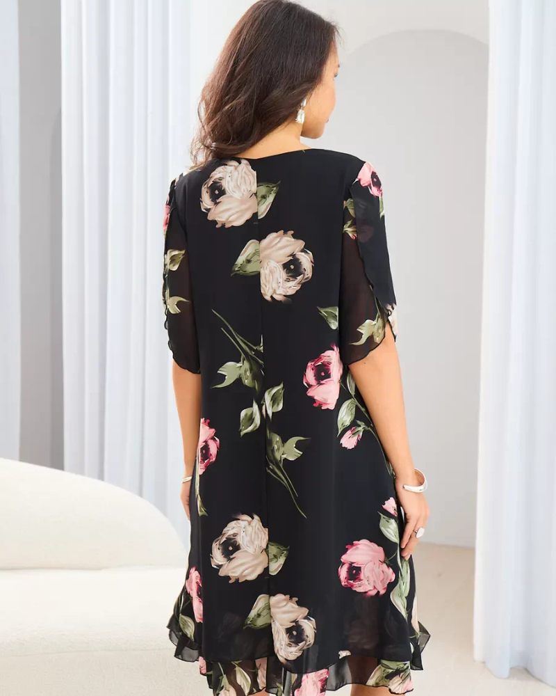 AMELIN - Elegante abito in chiffon