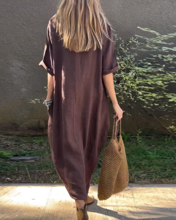 NEREAM - Abito casual in cotone e lino