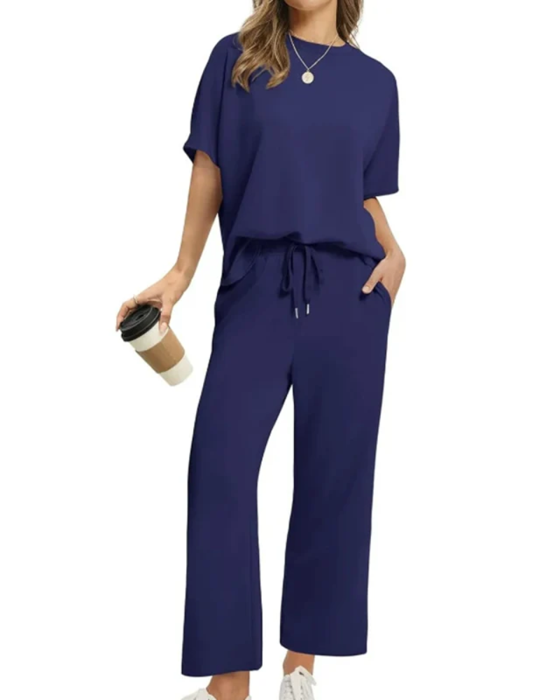 ASANARE - Morbido set di pantaloni e top casual