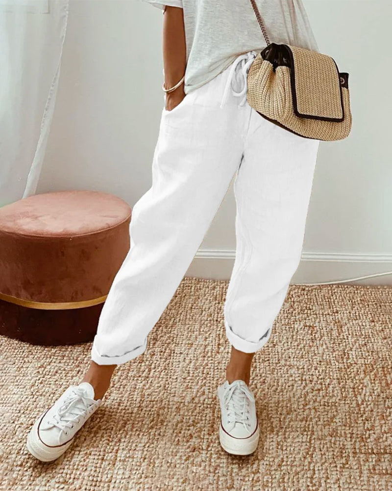 BALI - Pantaloni eleganti in cotone