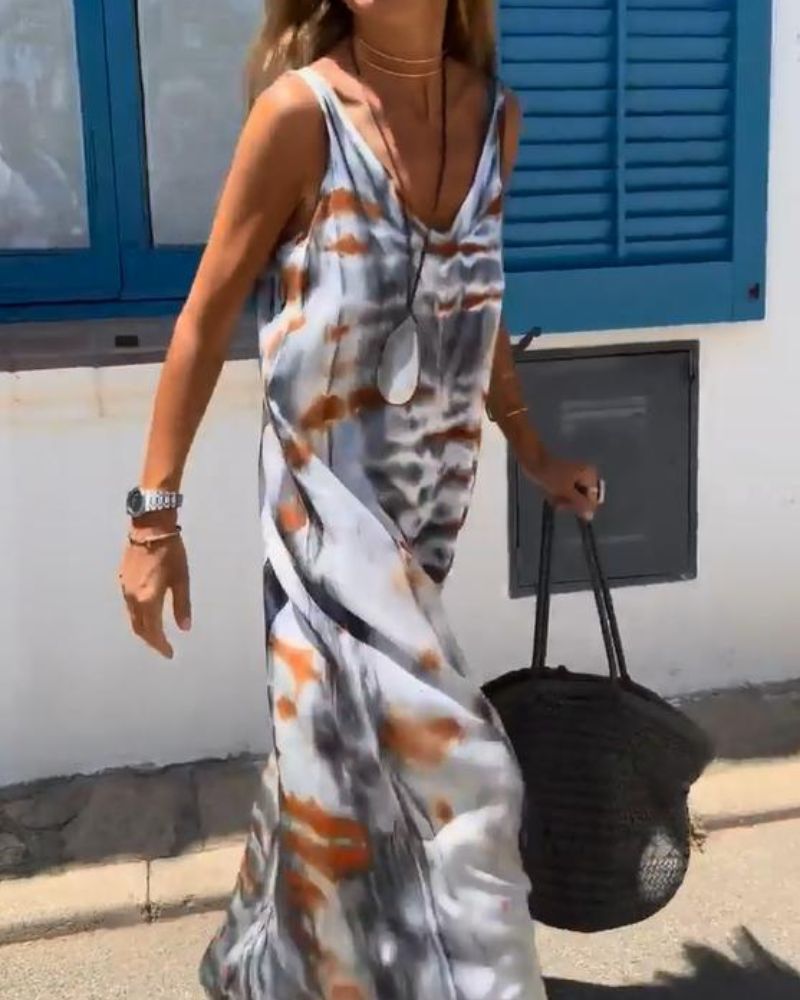 SORIA – ABITO SENZA MANICHE A TINTA TIE-DYE