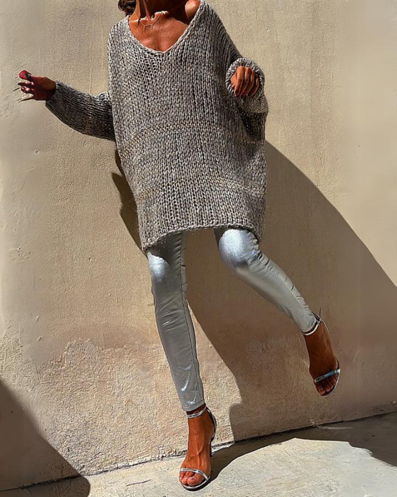 IVAGI - Pullover sciolto in maglia Brunch a righe colorblock