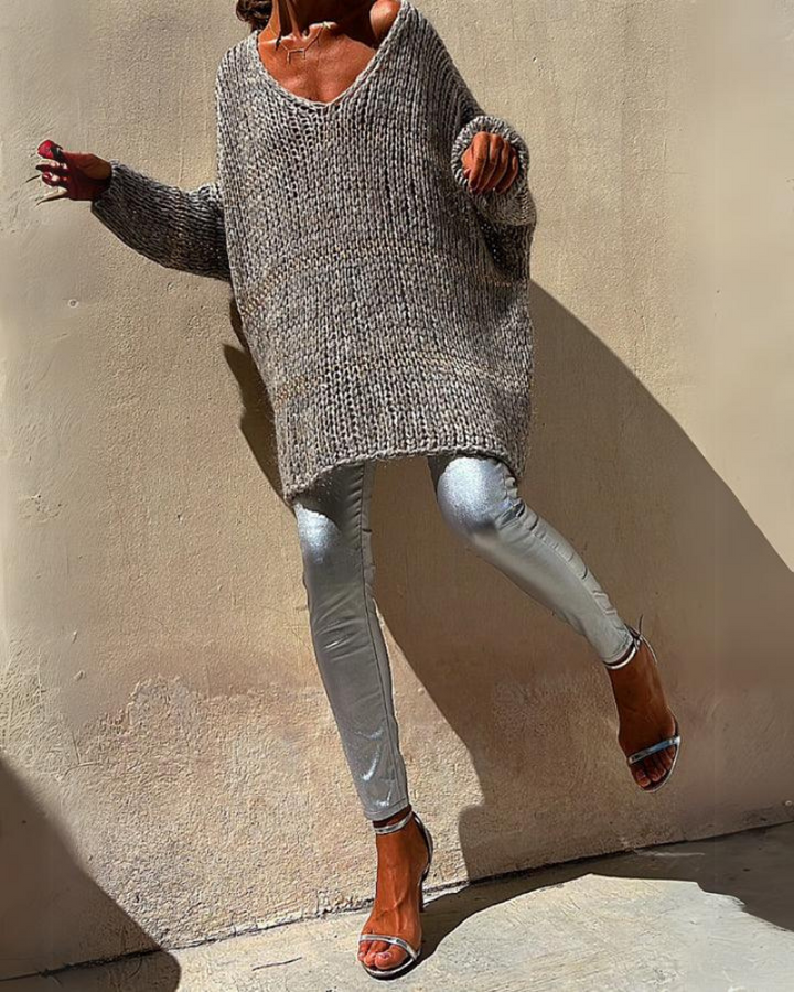 IVAGI - Pullover sciolto in maglia Brunch a righe colorblock