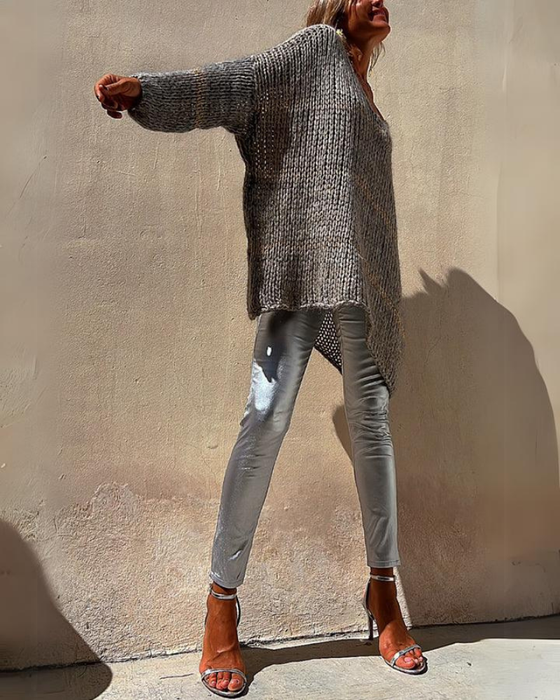 IVAGI - Pullover sciolto in maglia Brunch a righe colorblock