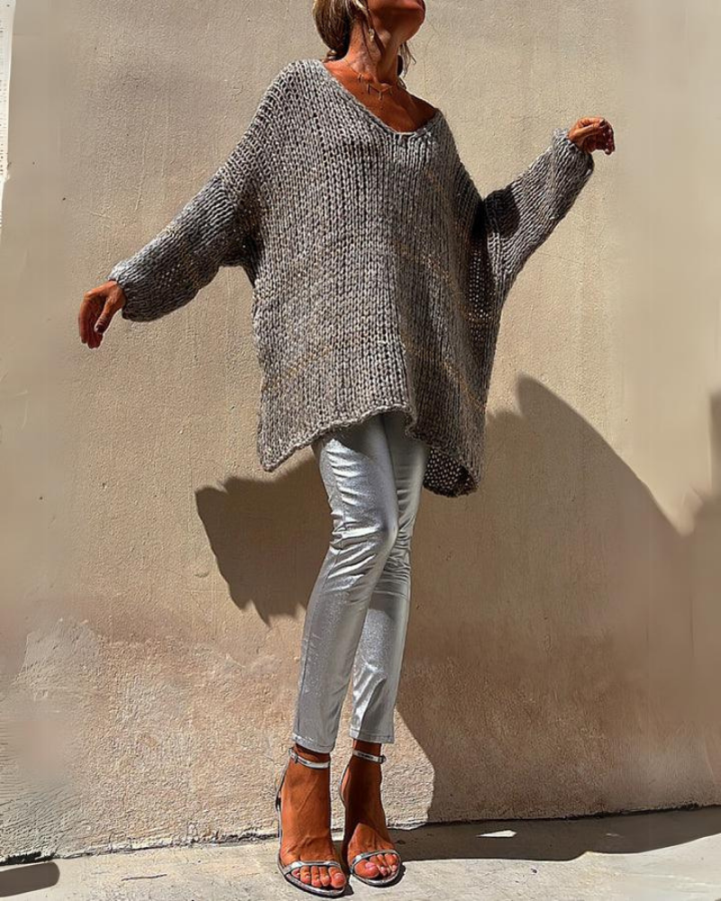 IVAGI - Pullover sciolto in maglia Brunch a righe colorblock