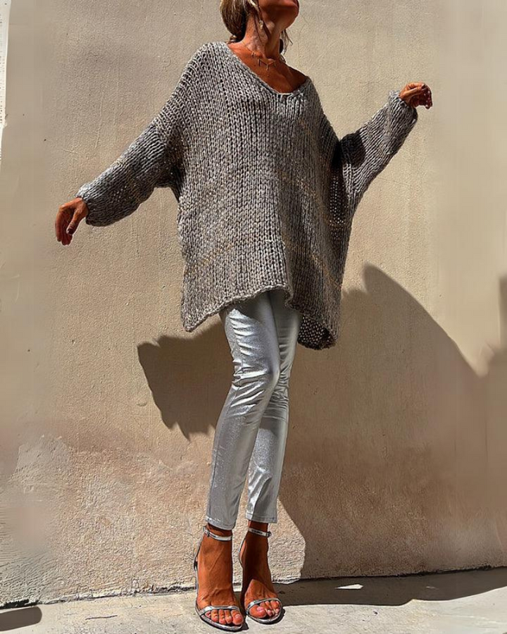 IVAGI - Pullover sciolto in maglia Brunch a righe colorblock