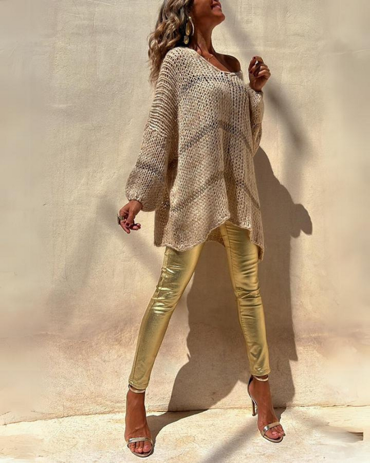 IVAGI - Pullover sciolto in maglia Brunch a righe colorblock
