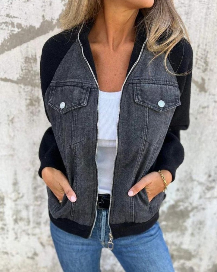 ANIDIA - Giacca moderna con tessuto denim