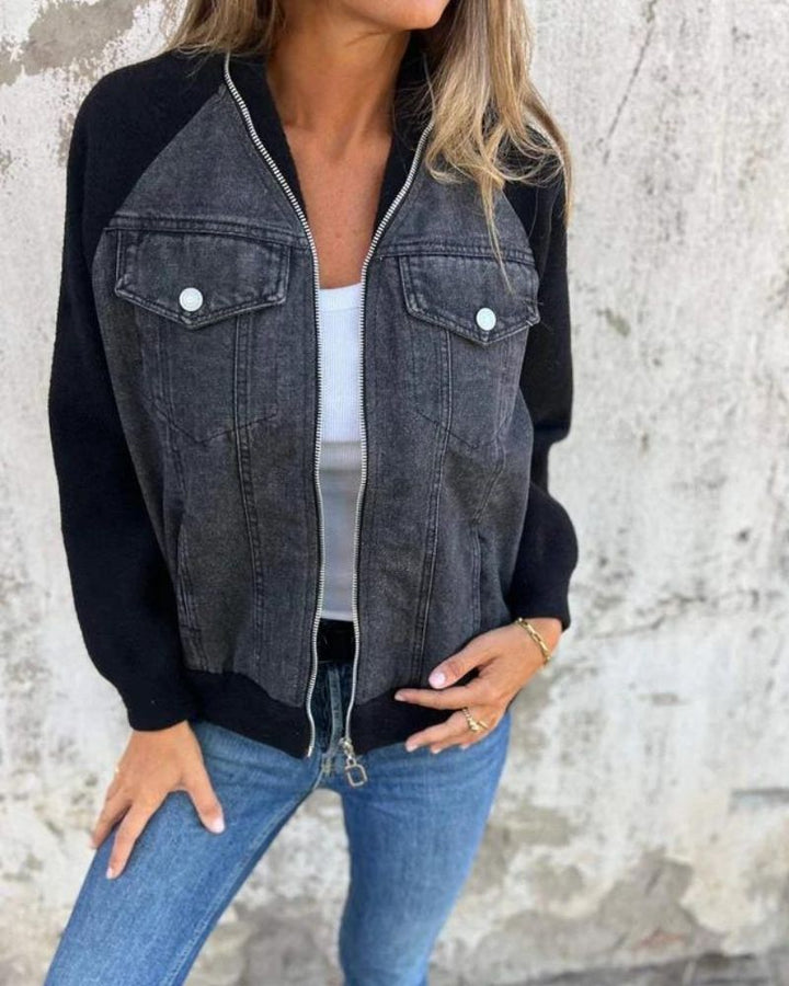 ANIDIA - Giacca moderna con tessuto denim