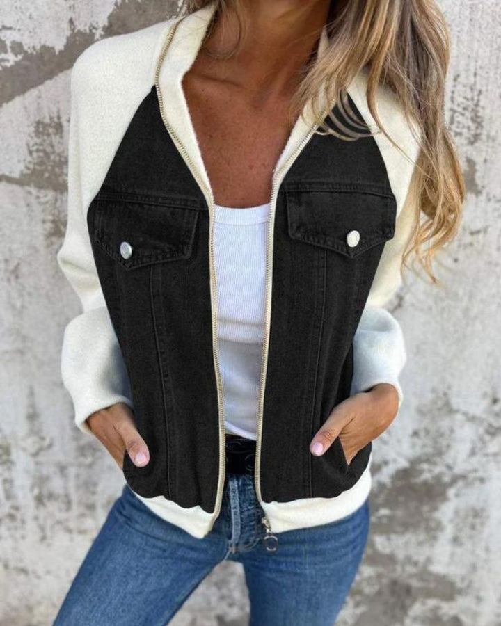 ANIDIA - Giacca moderna con tessuto denim