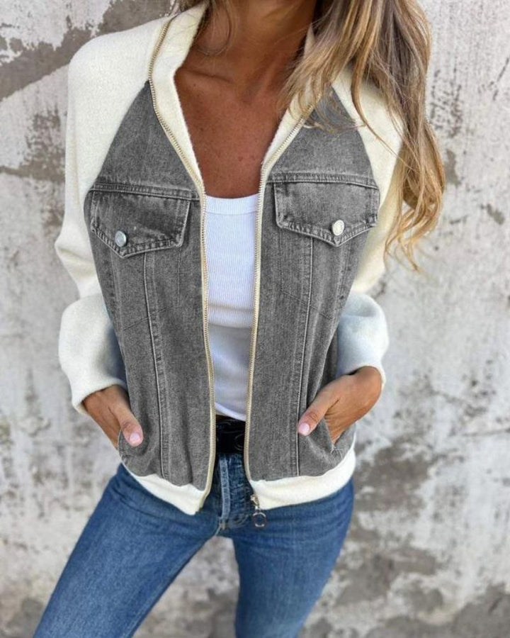 ANIDIA - Giacca moderna con tessuto denim