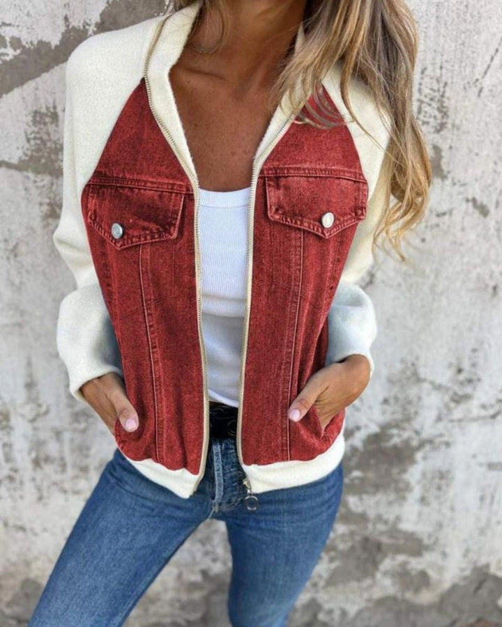 ANIDIA - Giacca moderna con tessuto denim