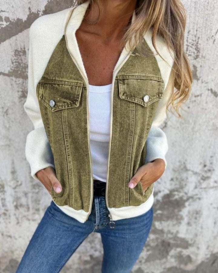 ANIDIA - Giacca moderna con tessuto denim