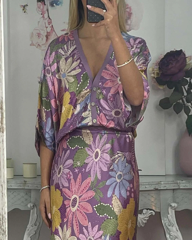 MAIAN - TOP IN SETA FLOREALE