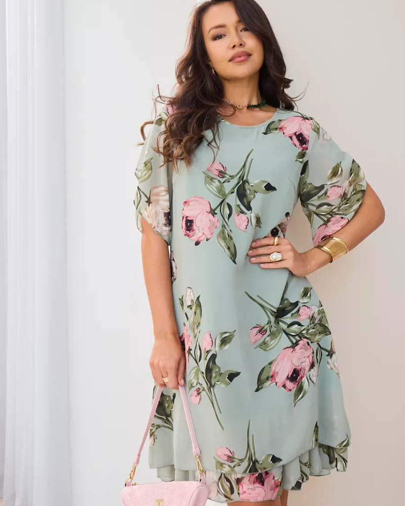 AMELIN - Elegante abito in chiffon