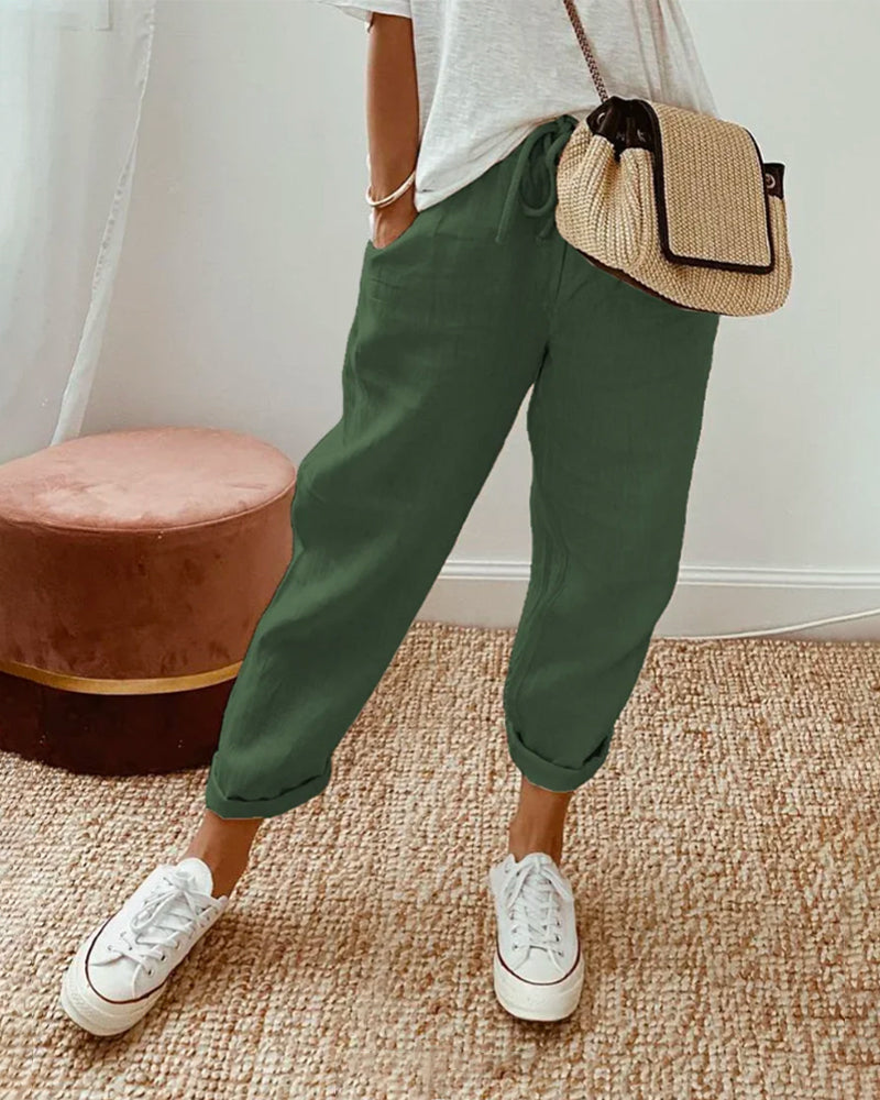 BALI - Pantaloni eleganti in cotone
