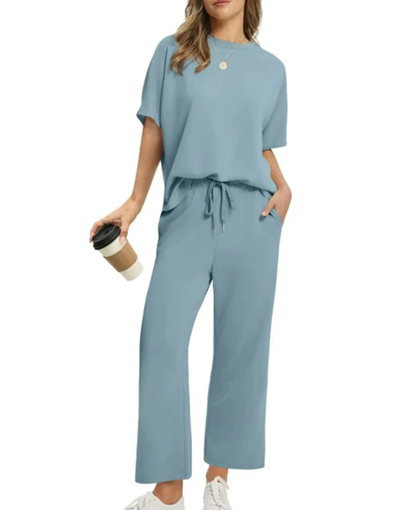 ASANARE - Morbido set di pantaloni e top casual