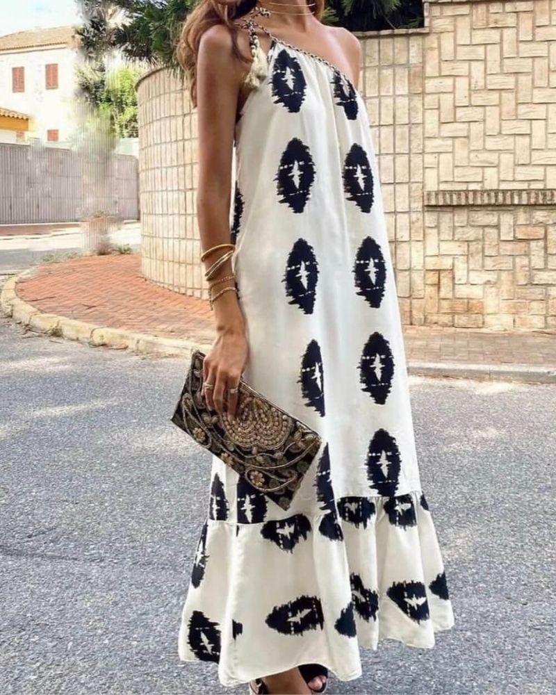 SUNSHINE - Maxi abito monospalla