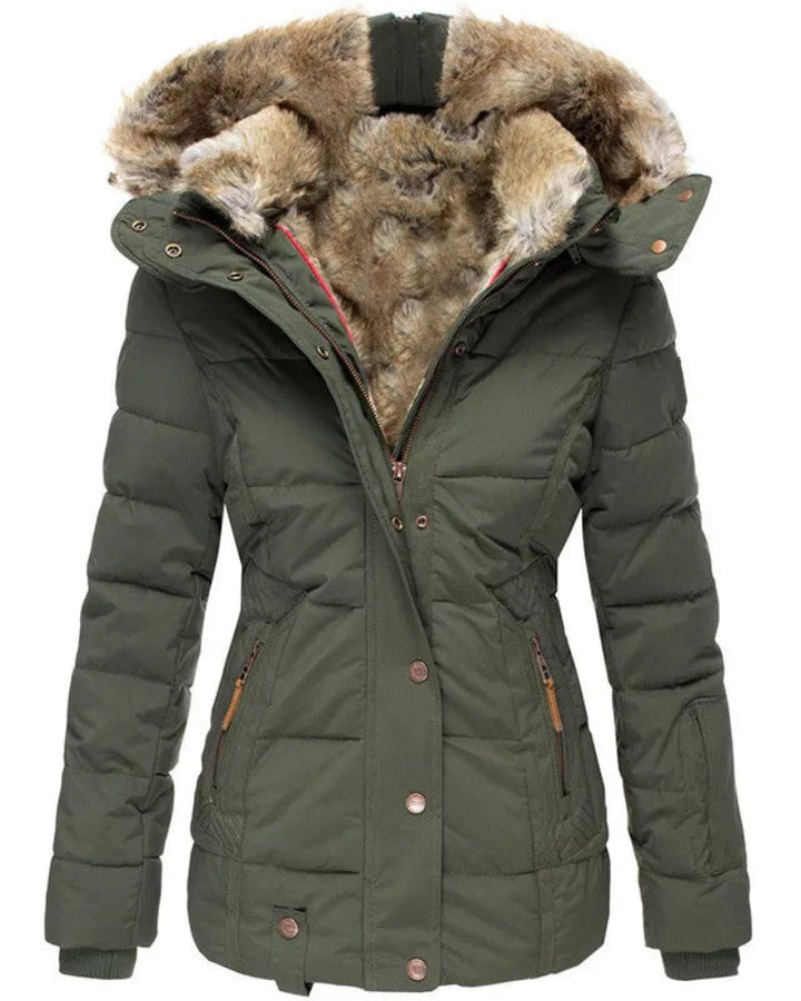 LIENA - Caldo cappotto invernale con fodera in pelliccia