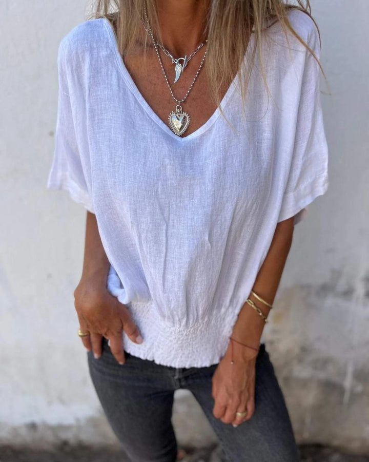 BOMIA - T-shirt con scollo a V e vita comoda