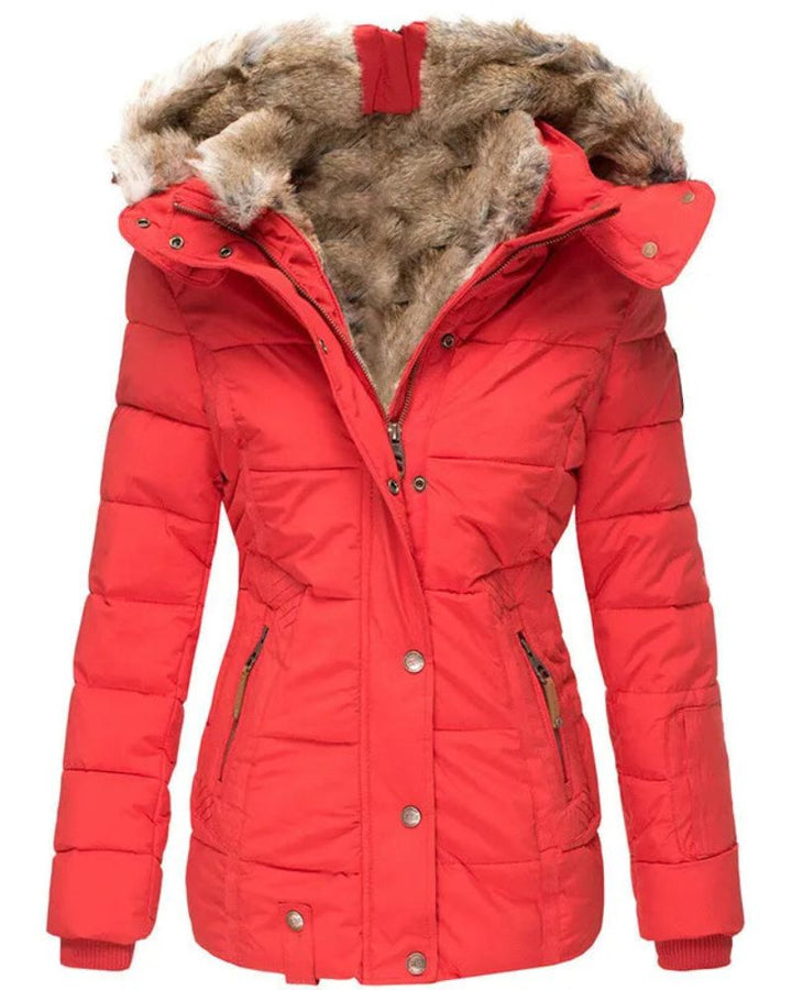 LIENA - Caldo cappotto invernale con fodera in pelliccia