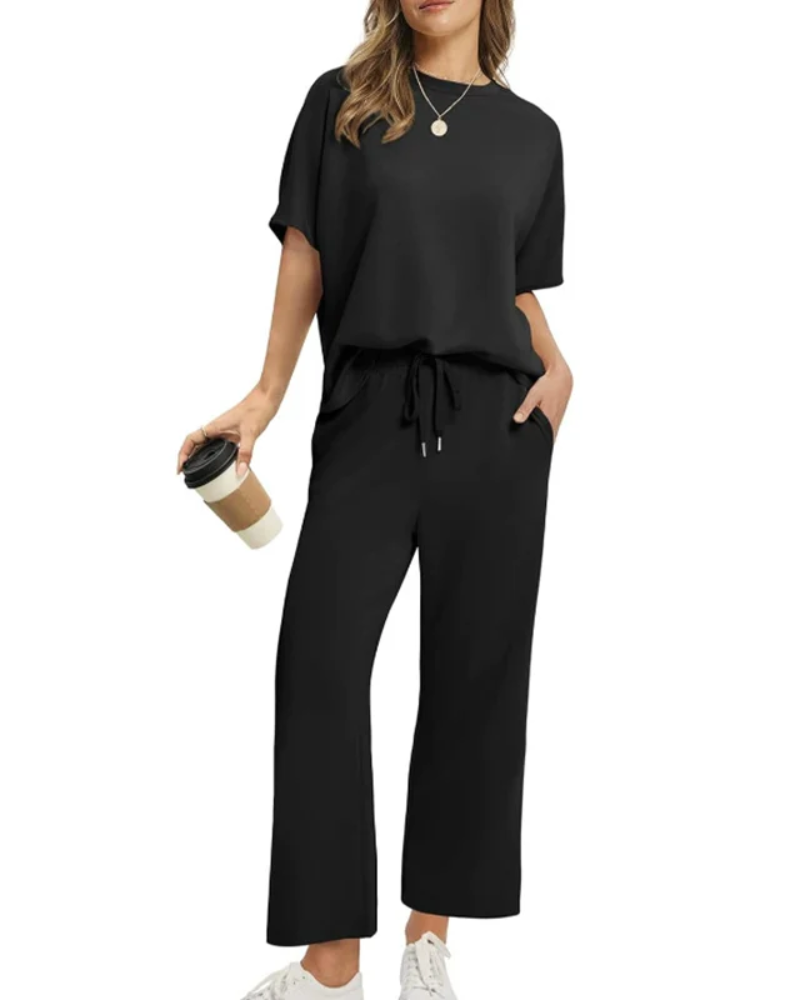 ASANARE - Morbido set di pantaloni e top casual