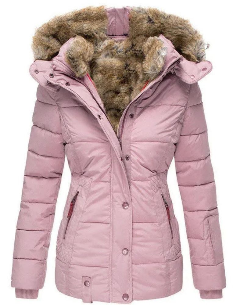 LIENA - Caldo cappotto invernale con fodera in pelliccia