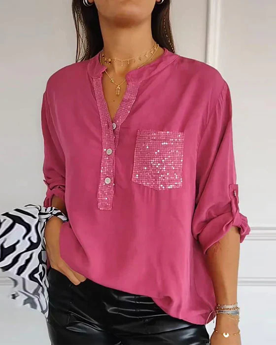 ELINE - Camicia di classe con scollo a V