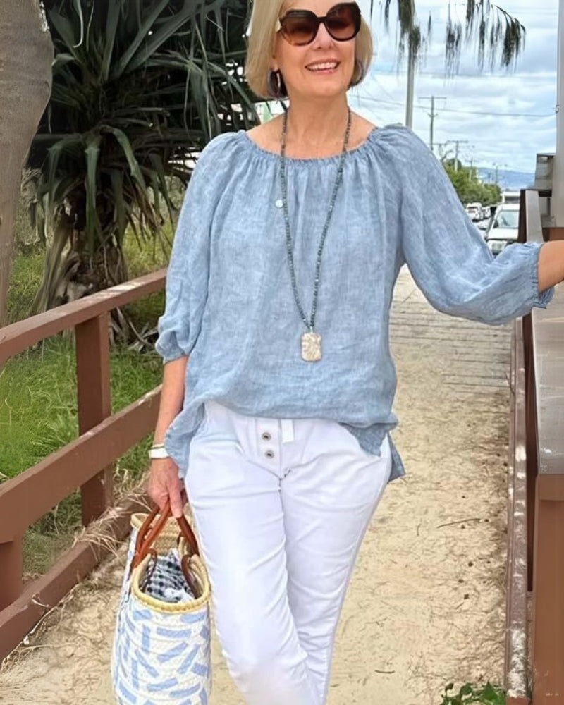 DANIA - CAMICIA IN COTONE E LINO