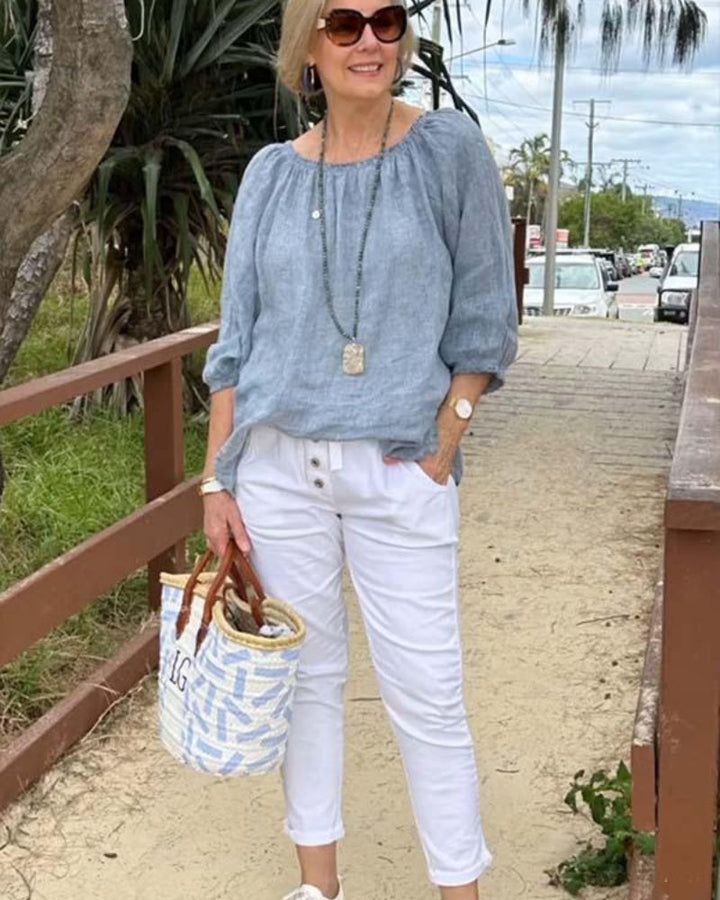 DANIA - CAMICIA IN COTONE E LINO