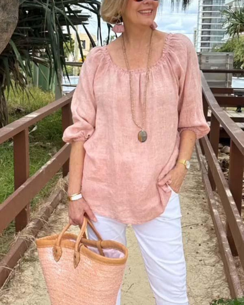 DANIA - CAMICIA IN COTONE E LINO