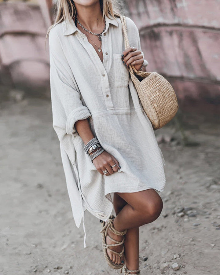 DALIA - ABITO CAMICIA CHIC IN MISTO COTONE