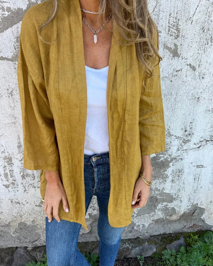 SERANE - CARDIGAN SOTTILE IN COTONE E LINO
