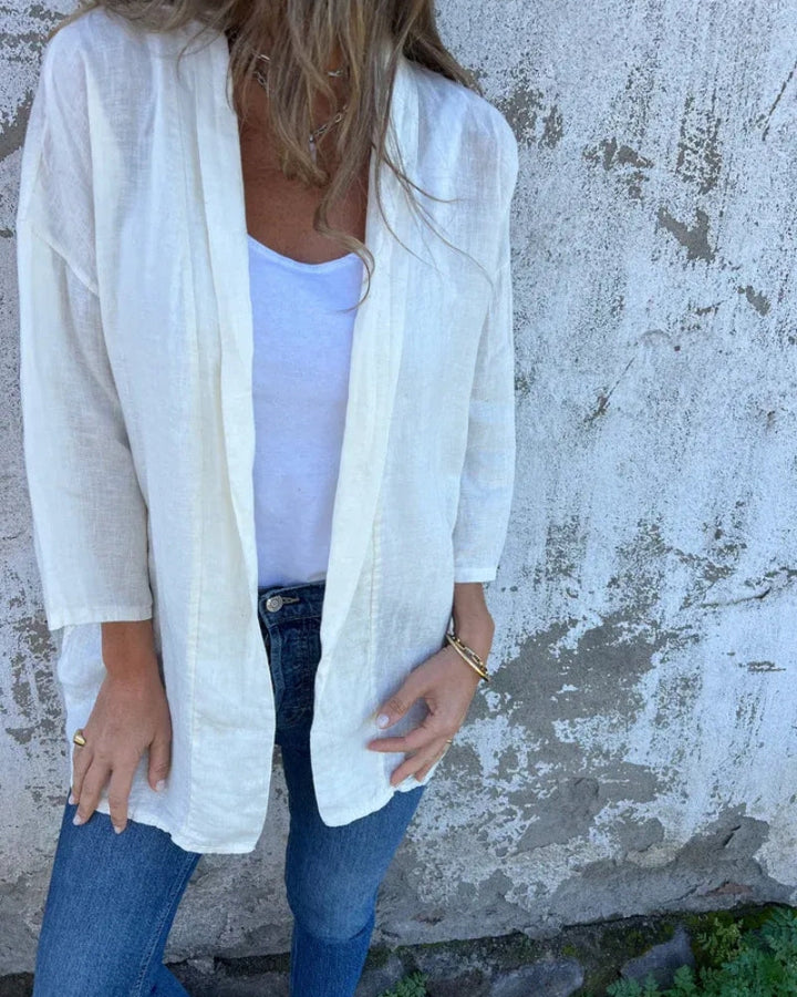 SERANE - CARDIGAN SOTTILE IN COTONE E LINO