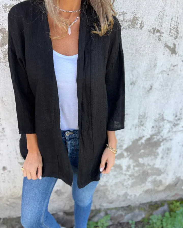 SERANE - CARDIGAN SOTTILE IN COTONE E LINO