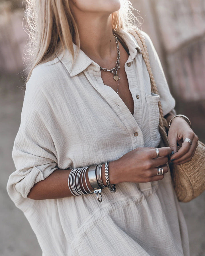 DALIA - ABITO CAMICIA CHIC IN MISTO COTONE
