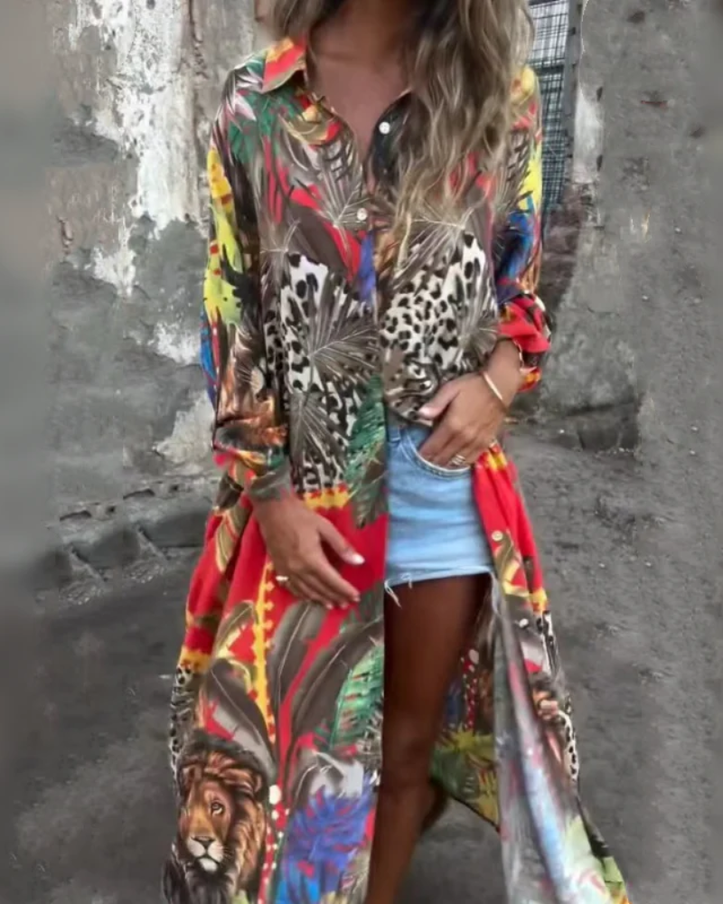 MAROVA - VESTITO A MANICHE LUNGHE STAMPATO