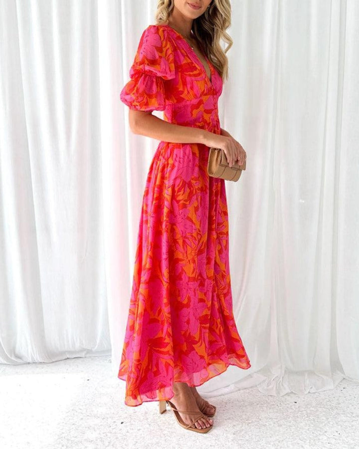 DERANA - MAXI ABITO ROSSO ROSA