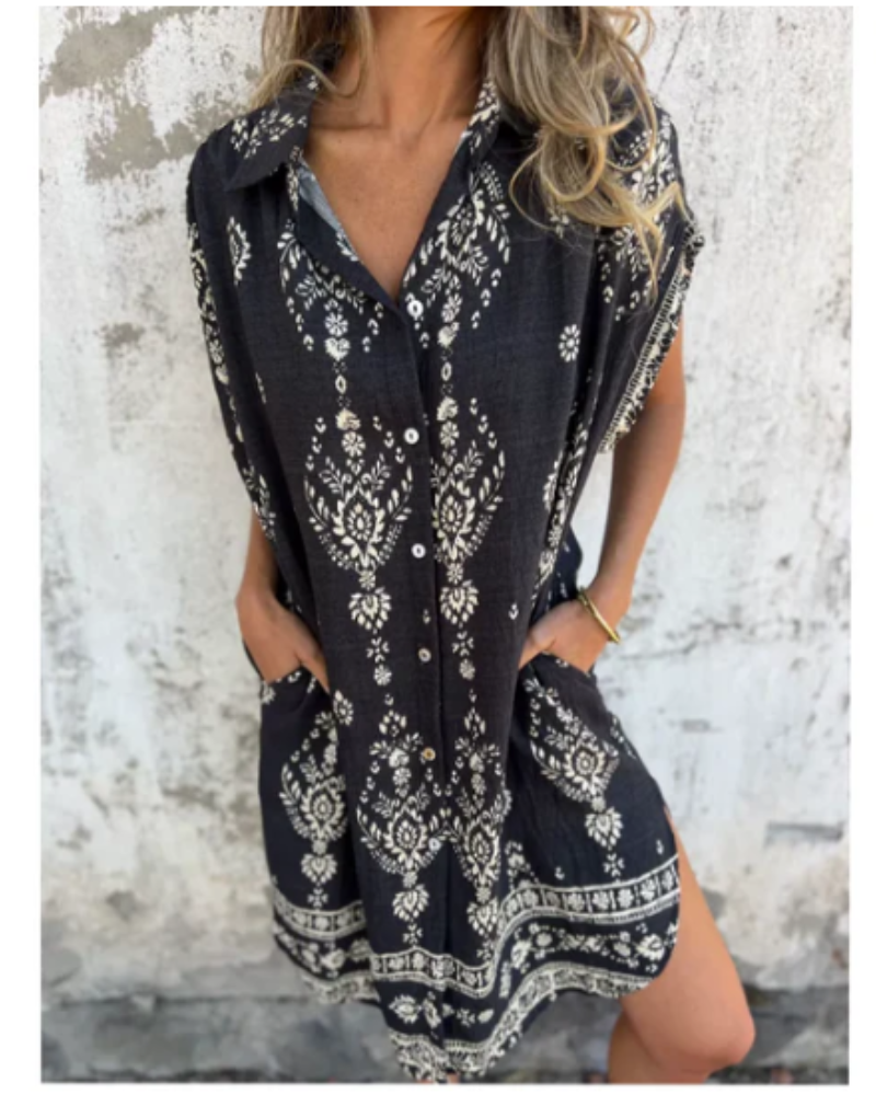 ORONE - ABITO STAMPATO LOOSE FIT
