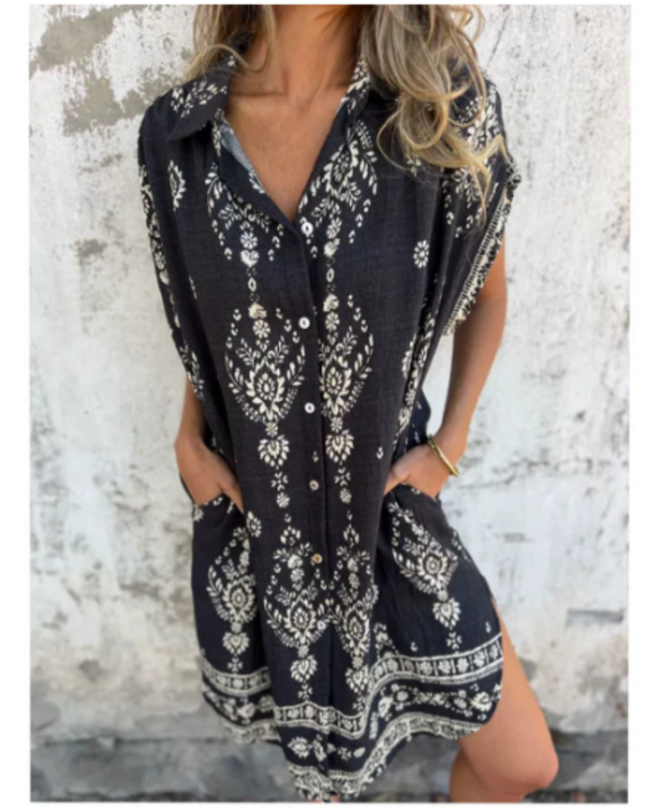 ORONE - ABITO STAMPATO LOOSE FIT
