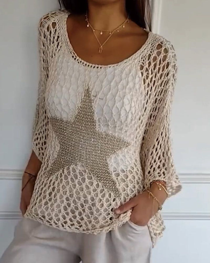 SALOE - Top chic in maglia all'uncinetto