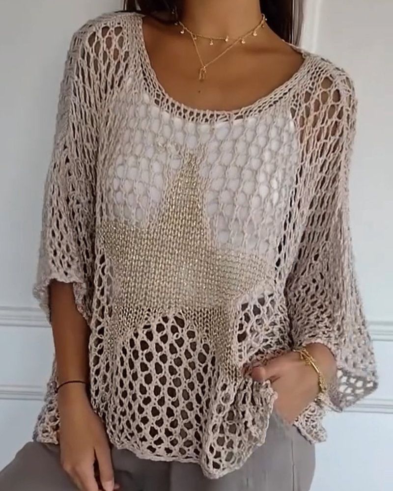 SALOE - Top chic in maglia all'uncinetto