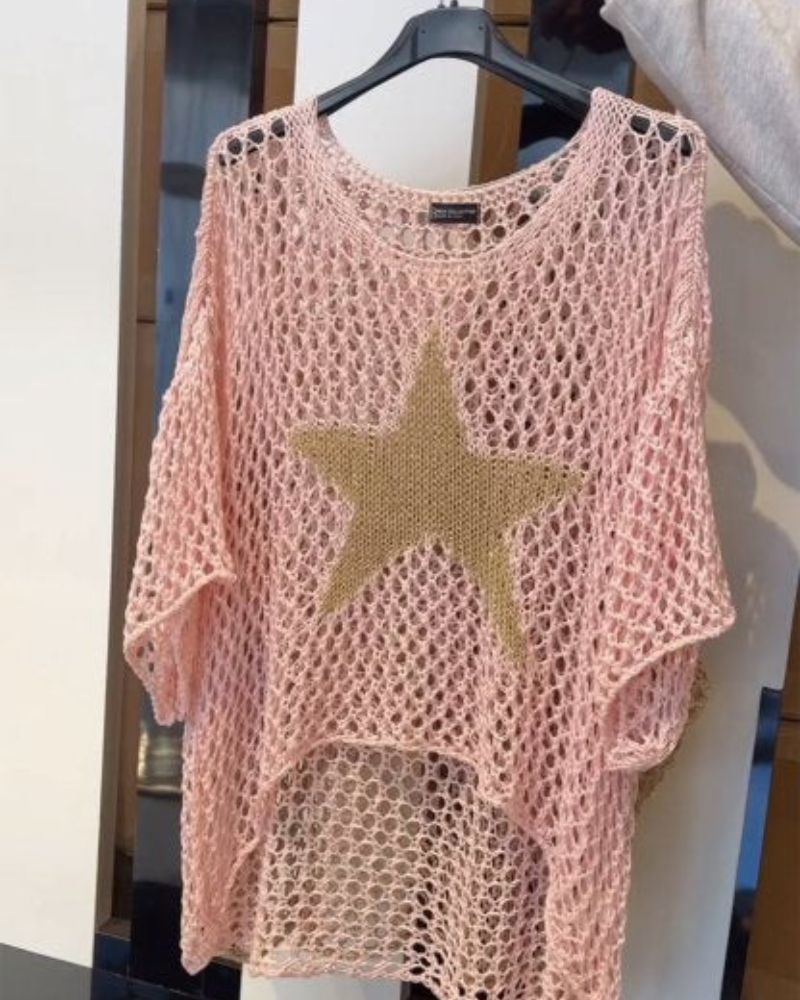SALOE - Top chic in maglia all'uncinetto