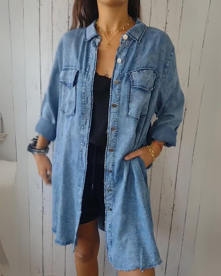 ELSSIA - Comoda giacca camicia in denim