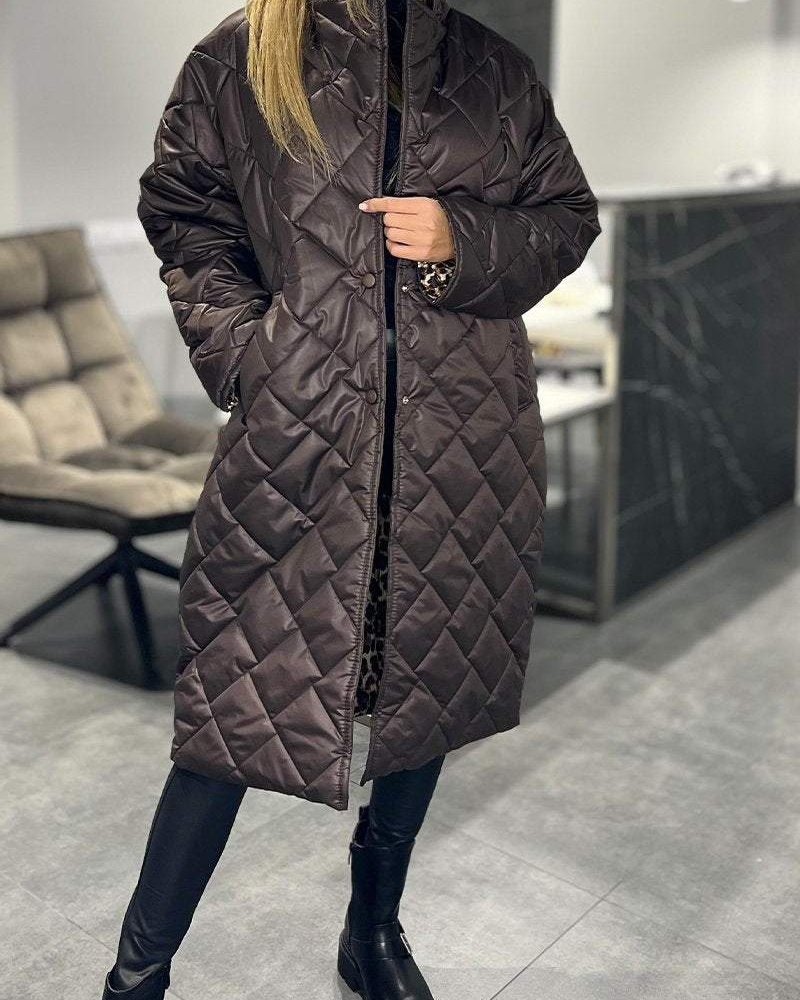 DIASY - Cappotto casual con risvolto di media lunghezza in cotone