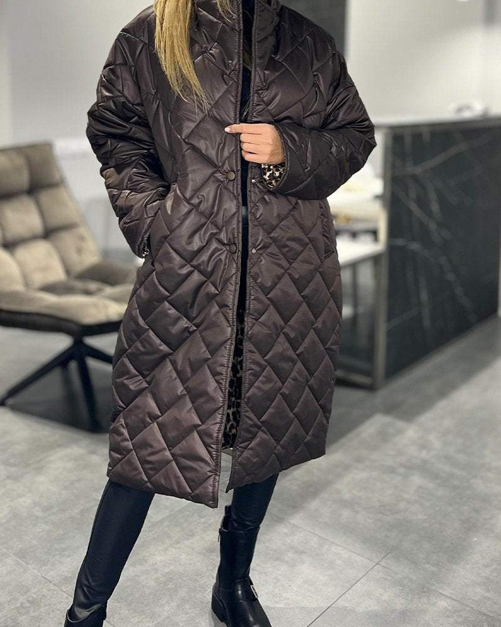 DIASY - Cappotto casual con risvolto di media lunghezza in cotone
