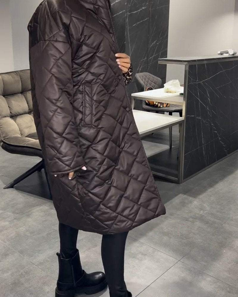 DIASY - Cappotto casual con risvolto di media lunghezza in cotone