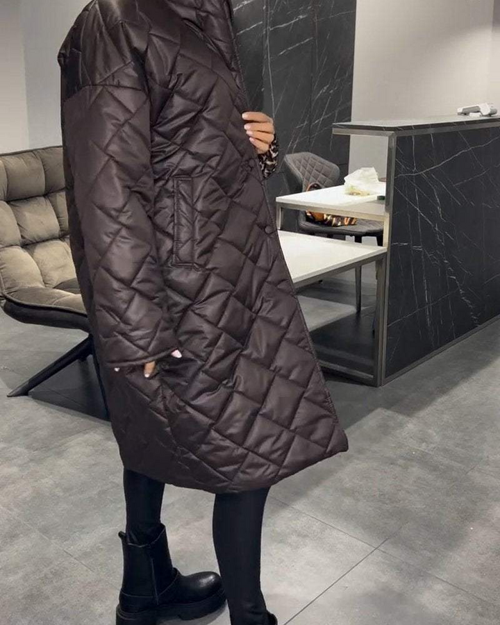DIASY - Cappotto casual con risvolto di media lunghezza in cotone